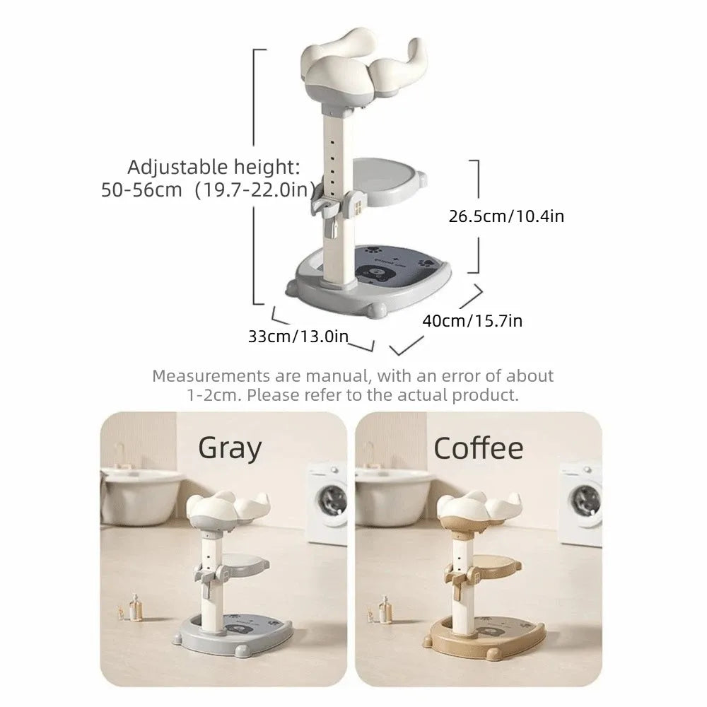 Non-Slip Baby Bath Stand Adjustable Free-Standing Baby Standing Shower Stand Safe Multifunctional Infant Bath Support