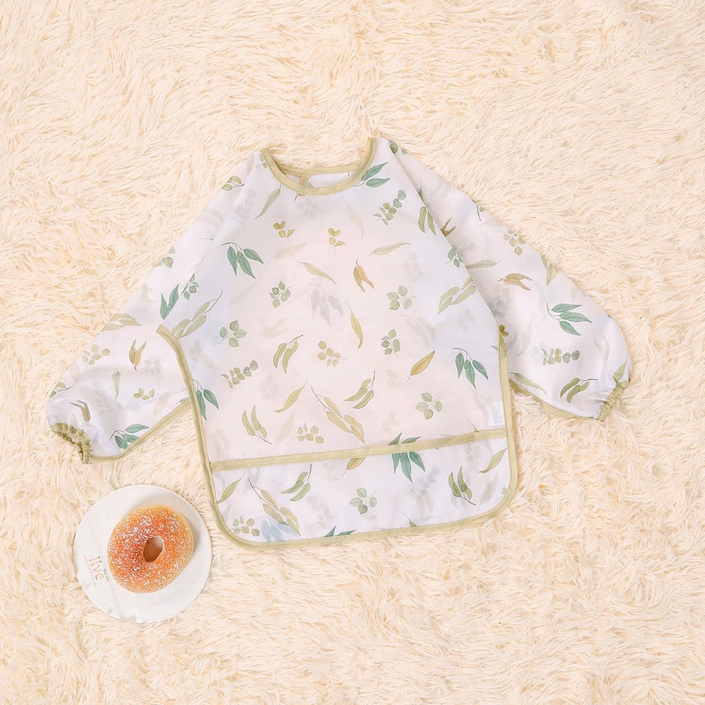1 PC Waterproof Baby Feeding Bib  Boy Girl Painting Baby's Soft Waterproof Bib Child Meal Eating Apron with Long Sleeves