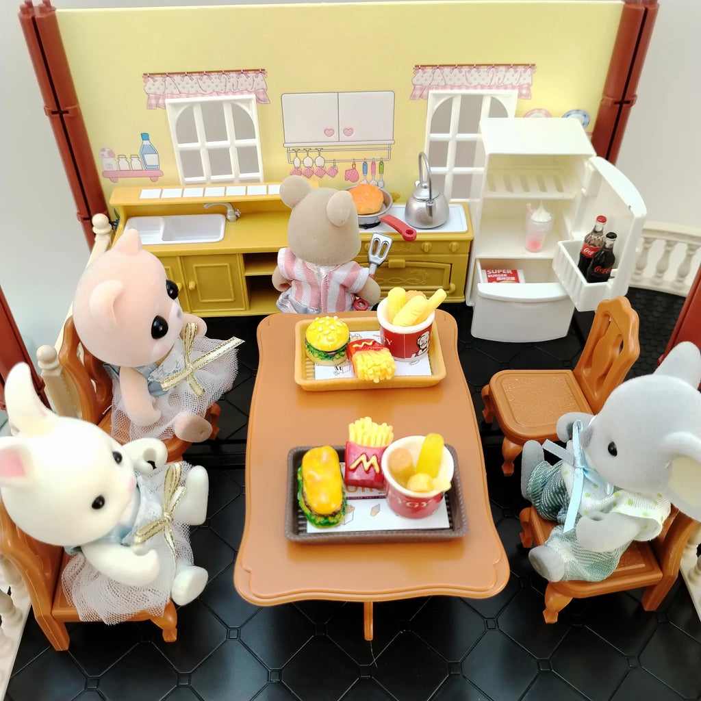 Miniature Items Dollhouse Furniture Accessories Living Room Bedroom Supermarket Shopping Games Family Interaction Doll Kids Toys