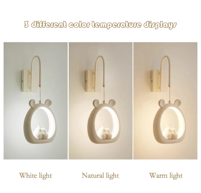 Cute Children's Room Girl Bedroom Wall Lamps Embrace Pear Lamp Creative Cream Style Princess Room Baby Room Bedside Wall Lights
