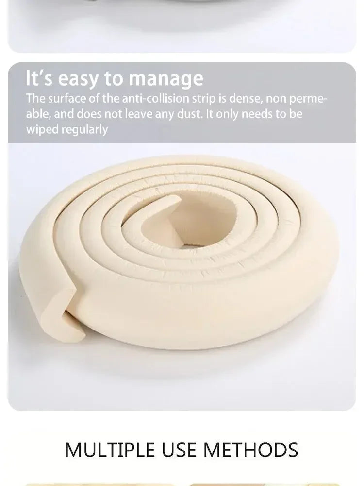 2M Baby Safety Anti-collision Soft Table Edge L-shaped Protector Strip Child Bumper Strips Safety Table Corner Protection Strips