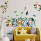Boys Girls Room Decor Forest Animal Wall Stickers Charming Easy Apply Cartoon Themes