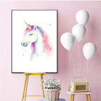 Cartoon Cute Unicorn Nursery Girl Room Pastel Rainbow Art Poster Canvas Painting Wall Prints Picture Children Room Home Decor