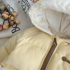 Baby winter clothes with cotton jumpsuit, sweet and cute, 0-2 year old female baby with plush and thick climbing clothes