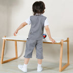 Baby Boys Clothing Set Infant Gentleman Outfit Top + Shorts Baptism Wedding Birthday Gift Costume 2PCS Kids Summer Clothes Suit