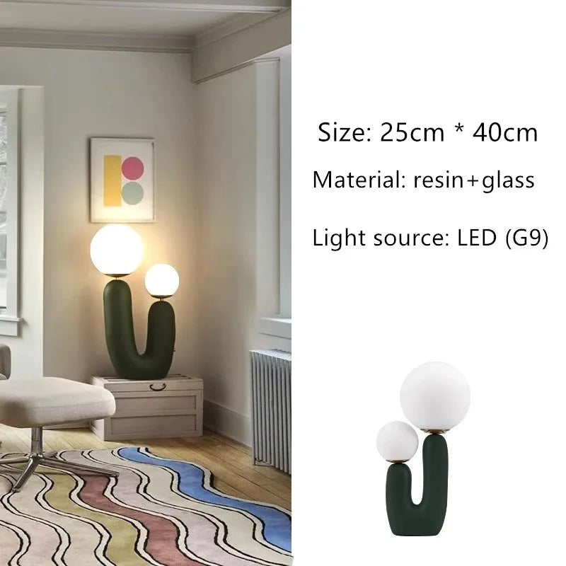 Nordic Children's Room Bedroom Bedside Lamp Creative Art Table Lamp Decoration Model Room Living Room Double Head Table Lamp