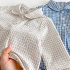 Baby Boys Clothes Girls Plaid Romper Long Sleeve Infant Bodysuit Custumes for Babies Romper Newborn Baby Clothes with Pockets