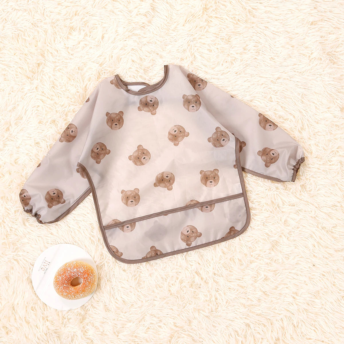 1 PC Waterproof Baby Feeding Bib  Boy Girl Painting Baby's Soft Waterproof Bib Child Meal Eating Apron with Long Sleeves