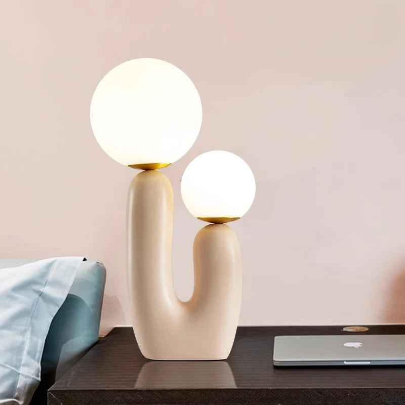 Nordic Children's Room Bedroom Bedside Lamp Creative Art Table Lamp Decoration Model Room Living Room Double Head Table Lamp
