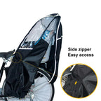 Bicycle Child Seat Canopy Cover Waterproof Bike Child Seat Rain Canopy Bicycle Rain Cover with Transparent Window Universal Pad
