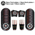 Racing Car Theme Disposable Tablecloth Red Black White Checkered Pattern Boys Kids Birthday Party Decoration Supplies Gifts ﻿