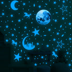 Luminous Moon and Stars Wall Stickers for Kids Room Baby Nursery Home Decoration Wall Decals Glow in the Dark Bedroom Ceiling