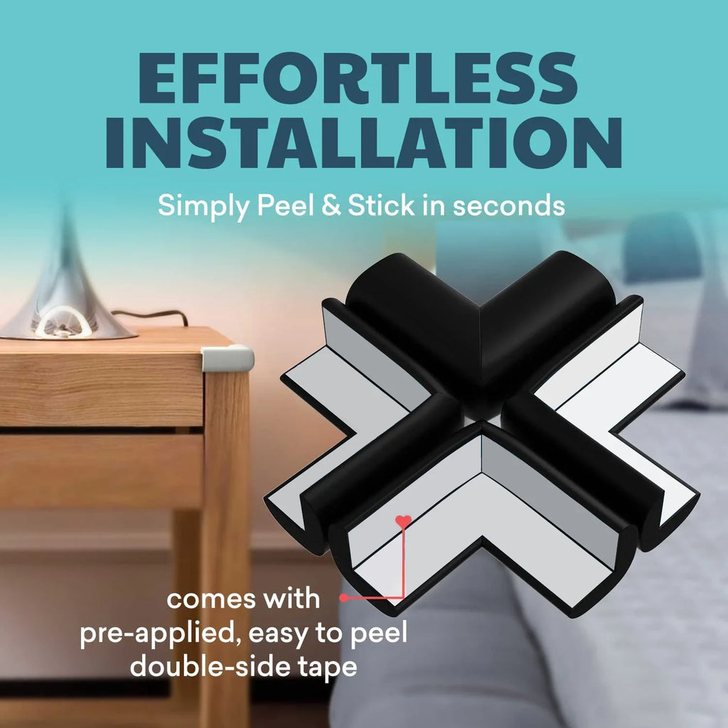 10pcs Soft Baby Proofing Corner Guards - Pre-Taped Table Corner Protector for Child Safety Furniture Bumper & Sharp Edge