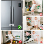 Child Safety Lock 2 Pack, No Tools Installation, Universal for Cabinets Drawers Fridge, Anti-Pinch Baby Proofing