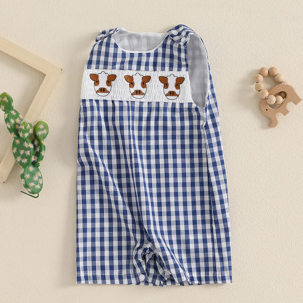 Baby Boy Embroidered Romper