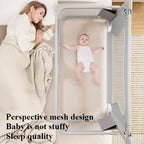 Baby Bedside Bassinet Foldable Bed Side Baby Bassinet Portable Crib Breathable and Visible Mesh Window Soft Washable Liner Cover