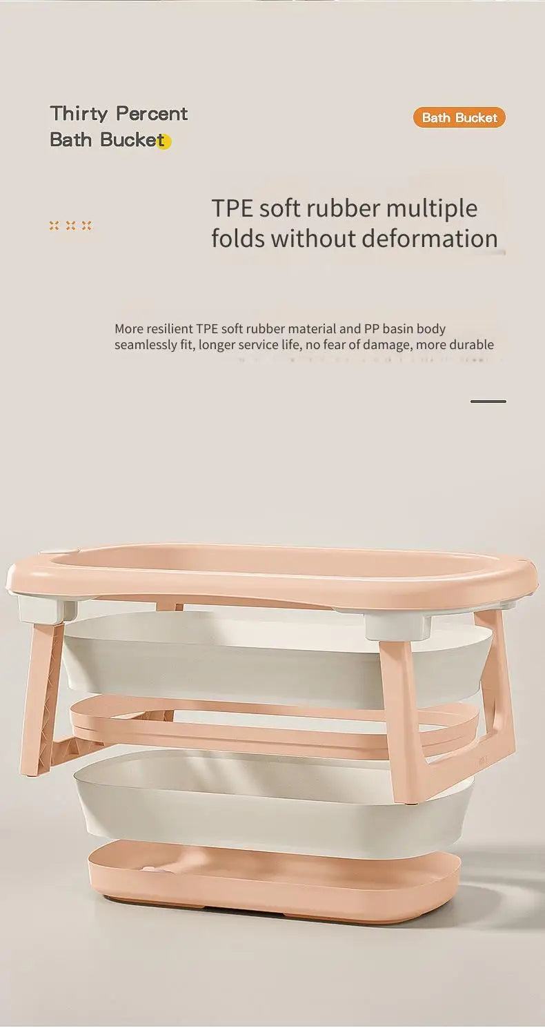 Foldable Baby Bathtub for Newborns & Toddlers – Space-Saving Bath Tub with Easy Storage Lightweight & Portable Design