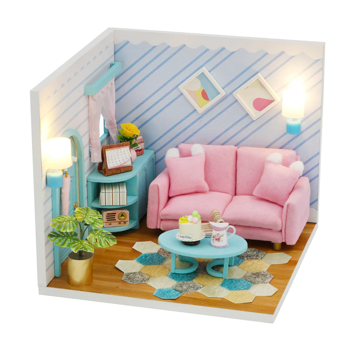 Baby House Kit Mini DIY Handmade 3D Puzzle Assembly MagicBuilding Model Toys, Home Bedroom Decoration With FurnitureWooden