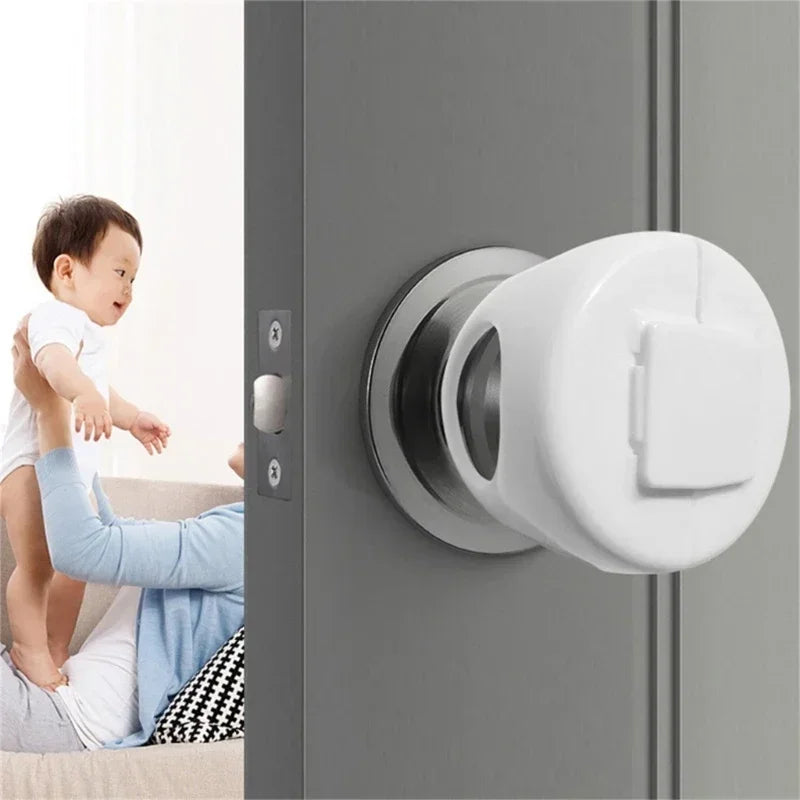 Baby Safety Door Lock with Protective Cover, Child Safety Design, Prevents Accidental Opening, Essential for Home Safety