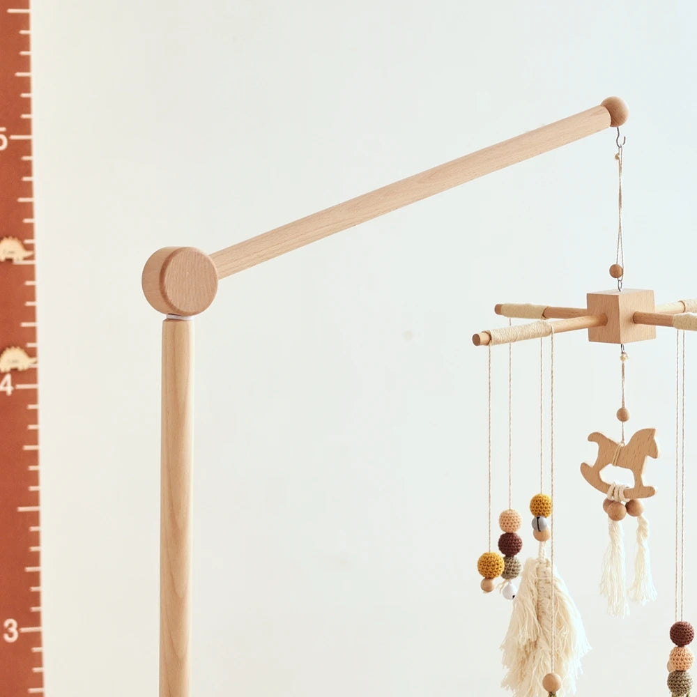 Baby Rattle Toy 0-12 Months Toys Wooden Mobile Bed Bell Floor Stand Bracket Newborn Bed Bell Hanging Holder Bracket Infant Crib