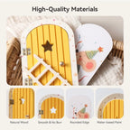 Novelty Glows in The Dark Window Dollhouse Home Decorations Mini Creative Fairy Elf Door Funny Wooden Mouse Hole Nursery Decor