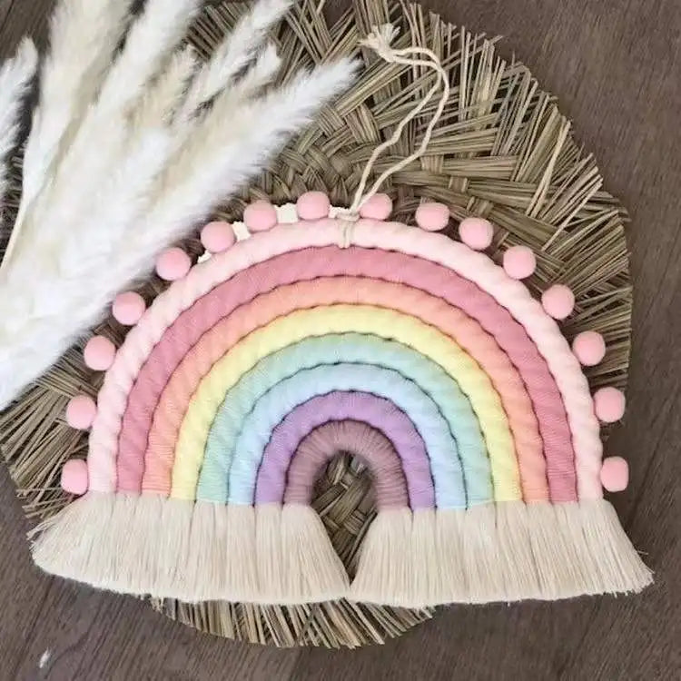 Ins Style Nordic Style Rainbow Home Children's Room Decoration Pendant Woven Rainbow Hanging Wall Hanging Pendant