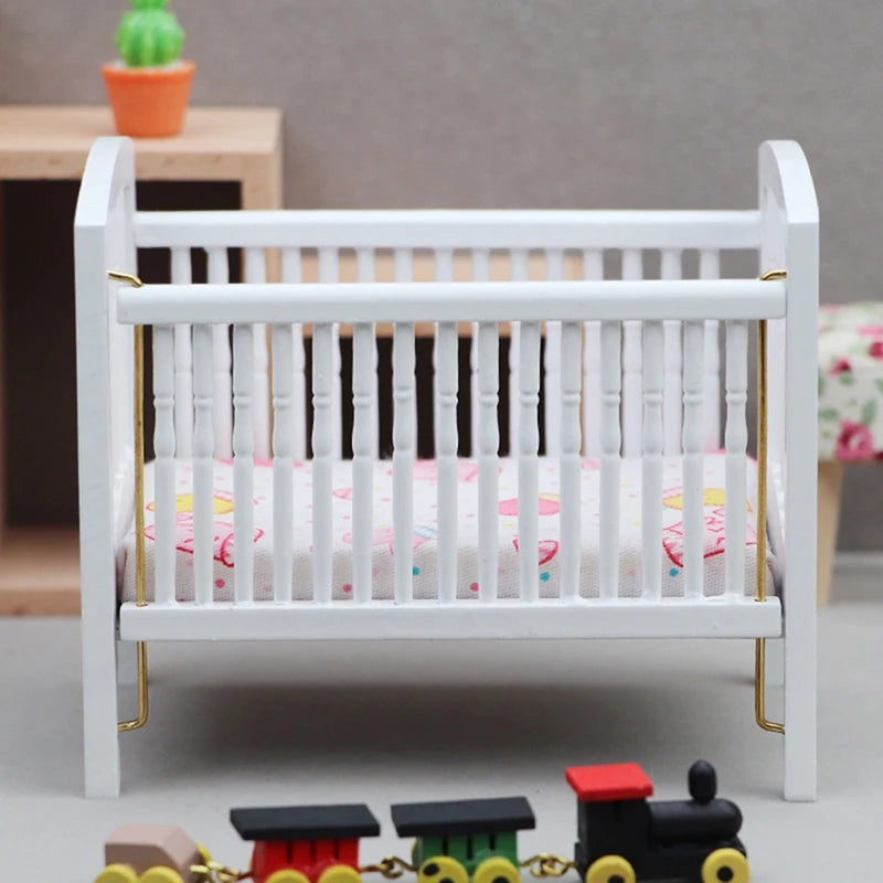 1:12 Miniature Wooden Dollhouse Cradle