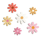 Nordic Wooden Flower Wall Ornaments Kids Room Decoration Boho Wood Daisy Flowers Stickers Crafts Baby Nursery Decor Photo Props