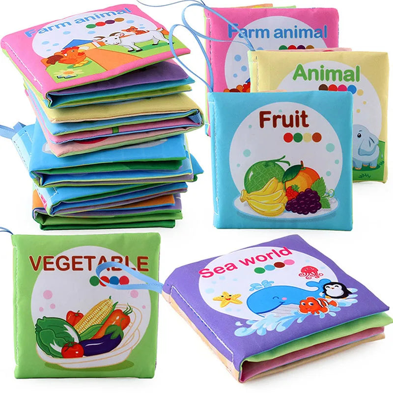 Baby Cloth Books – Animals, Fruits & Numbers