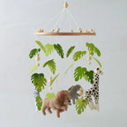 Wooden Baby Crib Mobile with Felt Animals