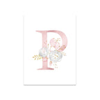 Baby Decoration Bedroom Child Posters Girl's Room Prints Nursery Pink Flower Wall Art Canvas Painting Pictures kids Room Decor