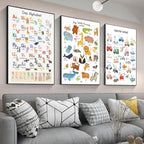 Playroom Nursery ABC Alphabet Numbers Poster Self-adhesive Art Waterproof Paper Sticker Coffee House Bar Room Wall Decor