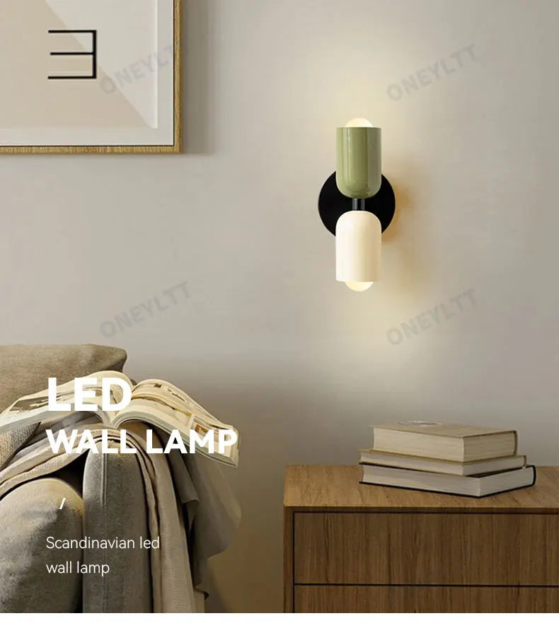 Nordic Living Room Wall Lamp Simple Modern Bedroom Bedside Aisle Children's Room Background Wall Lamp E27 Home Decoration
