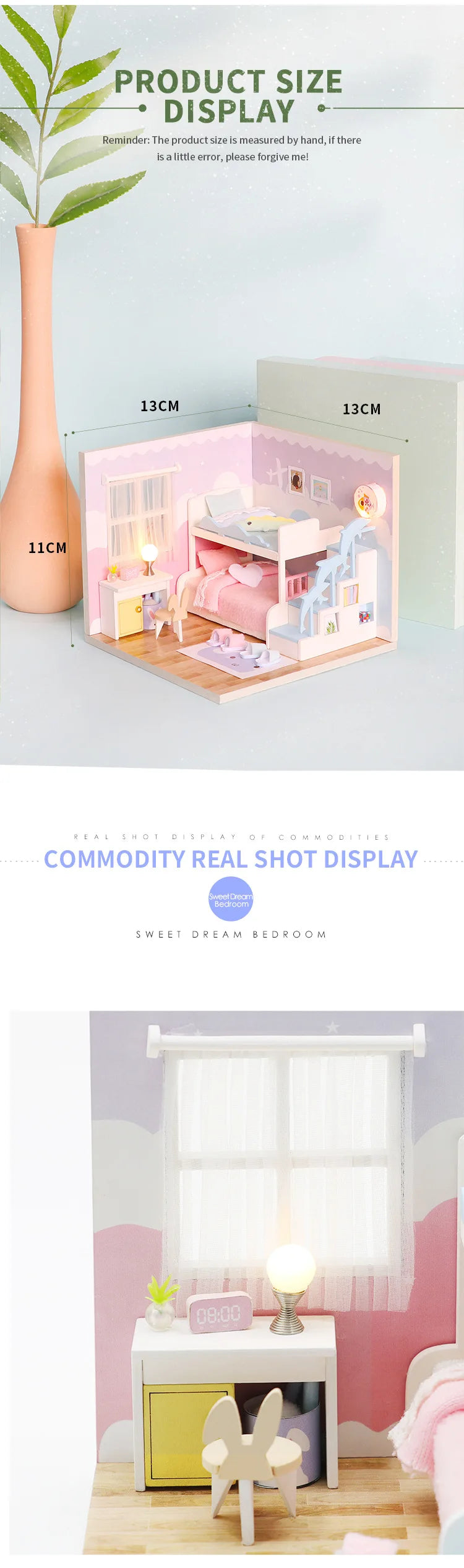 Baby House Kit Mini DIY Handmade 3D Puzzle Assembly MagicBuilding Model Toys, Home Bedroom Decoration With FurnitureWooden