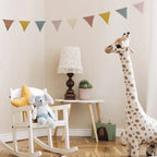 Pennant Banner Flags Nursery Bunting Banner Flags Washable Cotton Fabric Triangle Pennant Garlands for Living Room and Bedroom