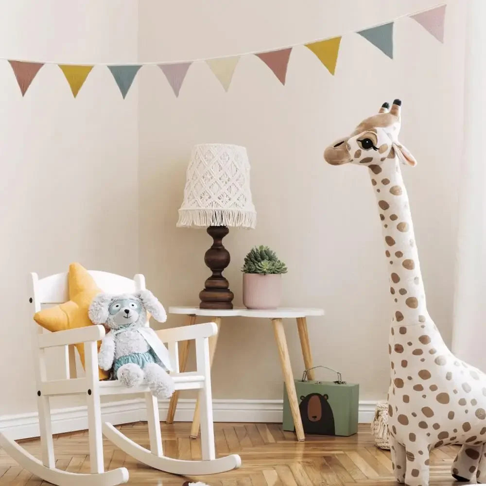 Pennant Banner Flags Nursery Bunting Banner Flags Washable Cotton Fabric Triangle Pennant Garlands for Living Room and Bedroom
