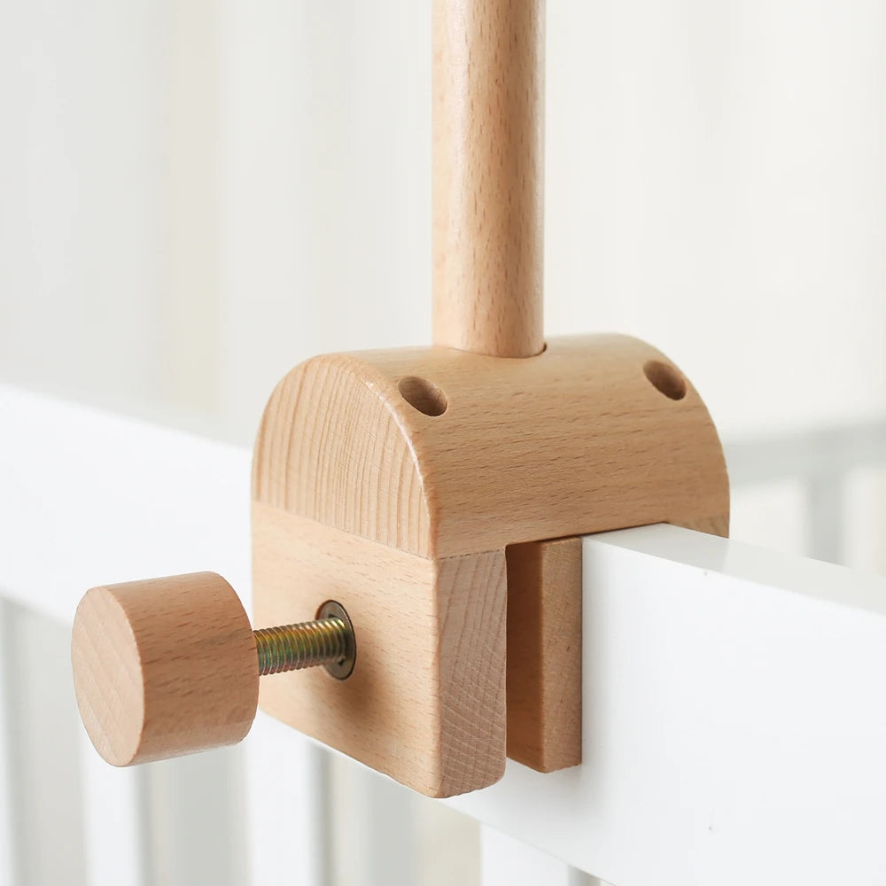 Baby Rattle Toy 0-12 Months Toys Wooden Mobile Bed Bell Floor Stand Bracket Newborn Bed Bell Hanging Holder Bracket Infant Crib