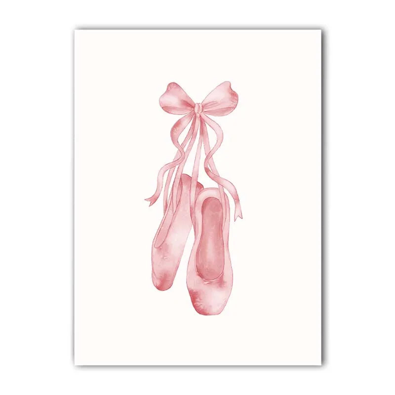 2026 Nursery Wall Art, Nordic Cute Pink Ballet Girl Canvas Painting | Baby Poster for Toddler Kids Room Wall Decor