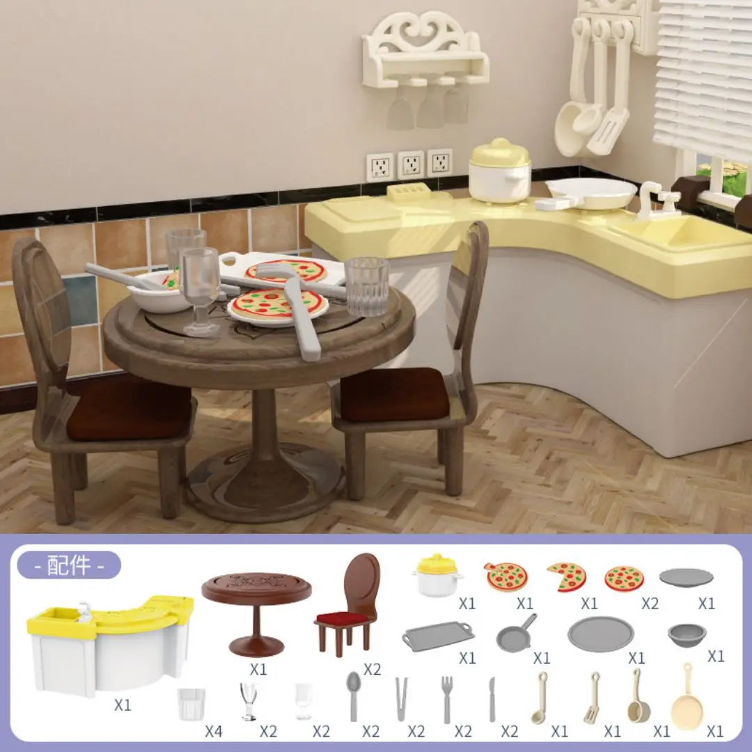 Miniature Items Dollhouse Furniture Accessories Living Room Bedroom Supermarket Shopping Games Family Interaction Doll Kids Toys