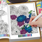 32 Themes Color by Number Book for Adults, Relax Coloring Book with Various Detailed Animal, Flower and Landscape Patterns