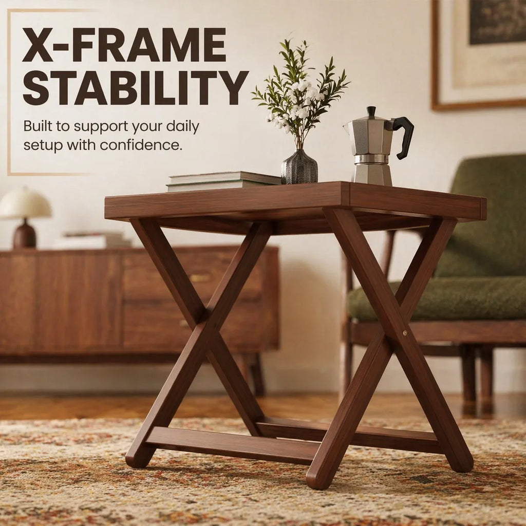 Folding Side Table,Durable Tv Tray Bed Table,Small End Table For Living Room, Bedroom