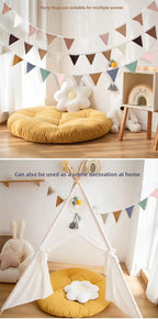 Pennant Banner Flags Nursery Bunting Banner Flags Washable Cotton Fabric Triangle Pennant Garlands for Living Room and Bedroom