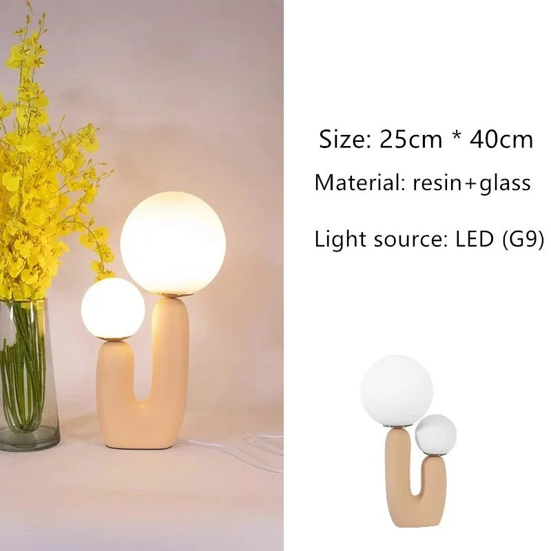 Nordic Children's Room Bedroom Bedside Lamp Creative Art Table Lamp Decoration Model Room Living Room Double Head Table Lamp