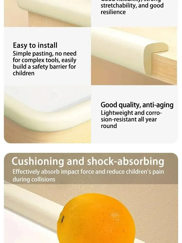 2M Baby Safety Anti-collision Soft Table Edge L-shaped Protector Strip Child Bumper Strips Safety Table Corner Protection Strips