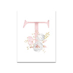 Baby Decoration Bedroom Child Posters Girl's Room Prints Nursery Pink Flower Wall Art Canvas Painting Pictures kids Room Decor