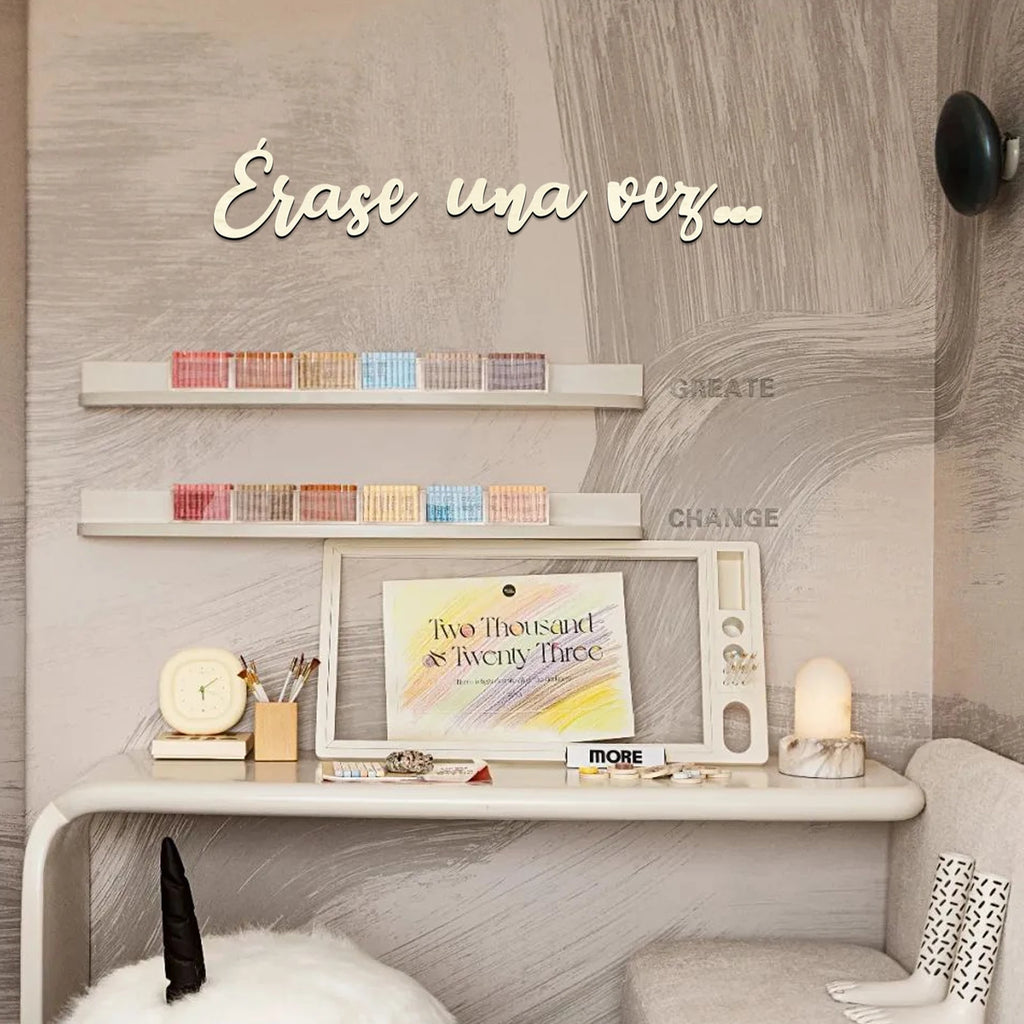 Spanish Erase Una Vez Wooden Wall Sign Fairy Tale Themed Nursery Decor Rustic Storybook Reading Nook Kids Room Art